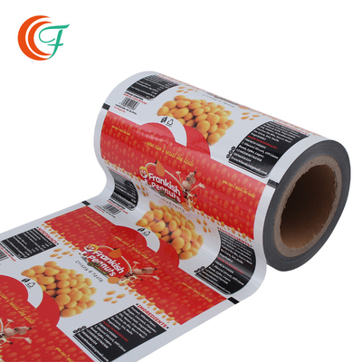 Film Kemasan Camilan Kacang Tanah Moisture Proof Plastic Roll Packaging Food Grade Flexible Printing