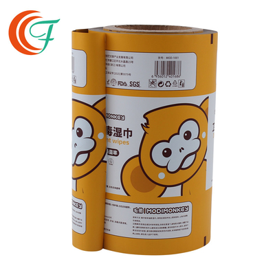 Wet Wipes Printed Packaging Film 80mic Metallized Polyester Film Cleaning Wipes Printed Laminated Rolls