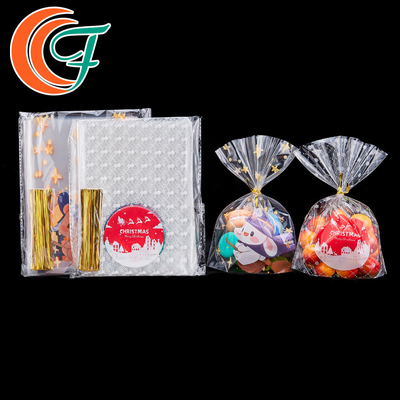 Holiday OPP Packaging Bag Tas Kemasan Makanan Fashionable Plastic Christmas Candy Gift