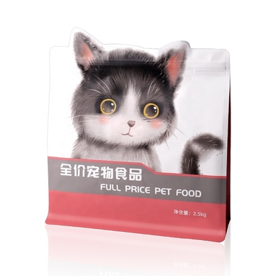 Teknologi unggulan Retargetable Zipper Flexible Packaging Bag Moisture Proof Untuk penyimpanan makanan kucing anjing