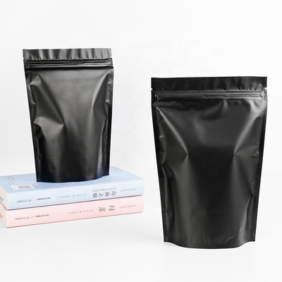 Kantong kemasan berwarna hitam dengan ritsleting kantong plastik kantong yang dapat digunakan kembali